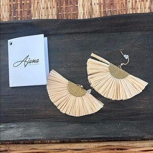 Beige Fan Earrings